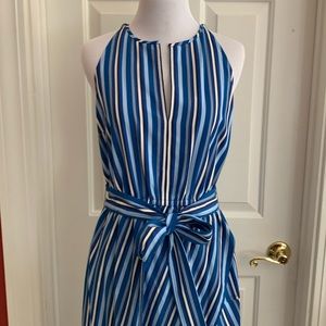 Derek Lam 10 CROSBY Striped Asymmetrical Dress